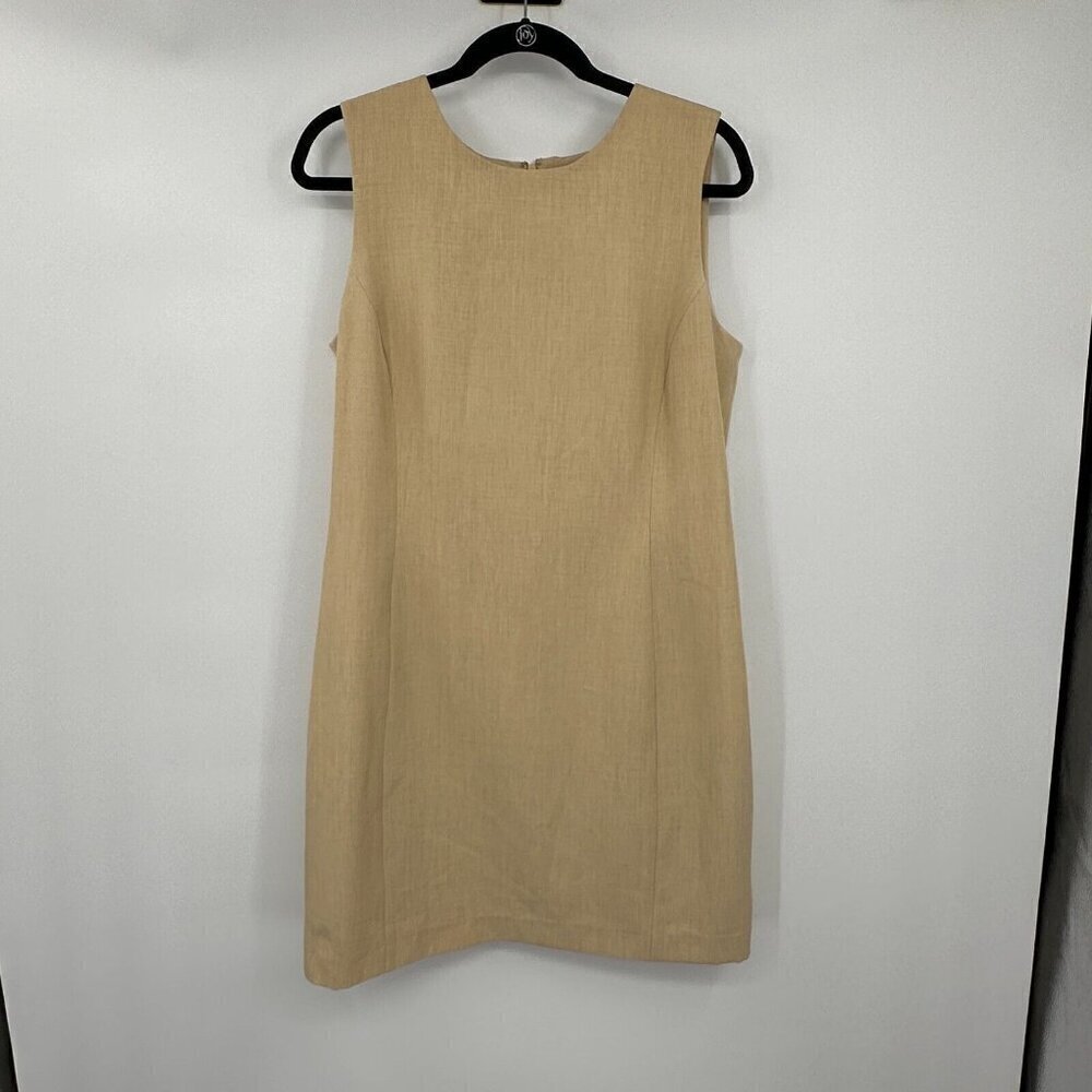 Oleg Cassini Womens Dress 12 Beige Sheath Sleeveless Business Casual Suit Dress - Picture 2 of 12